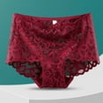 thumbnail image 2 of ZQUUVOU Women's Lace Panties Curvy High Waist Sheer Lace Panties Tummy Control Butt Lifting Breathable No Show Underwear Burgundy, 2 of 3
