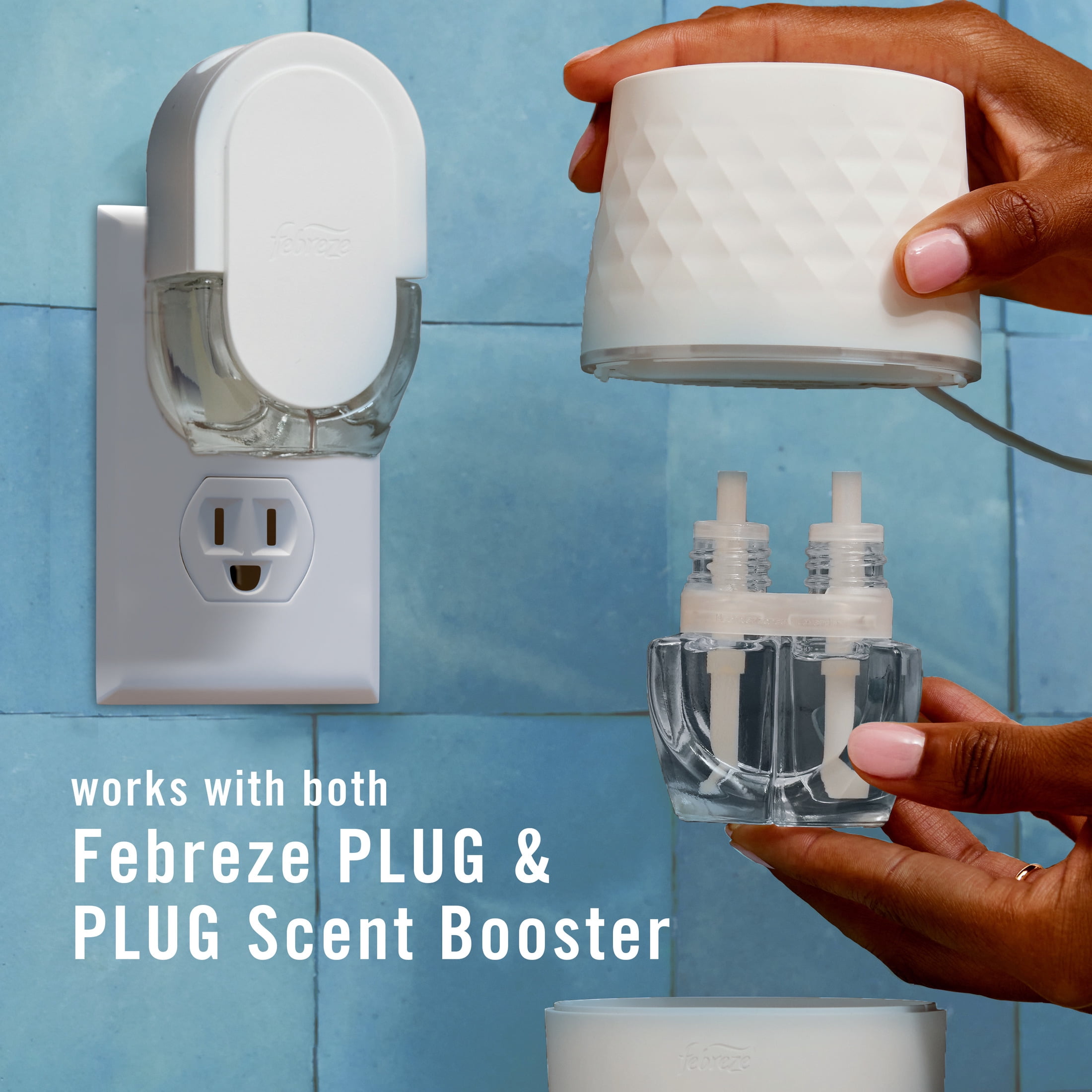 Febreze PLUG Scent Booster Starter Kit, Oil Diffuser+Cherries&Berries