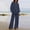 Navy, variant on TMOYZQ Two Piece Fall Outfits for Women 2025 Casual Cotton Linen Going Out Travel Sets Comfy Loose Lounge Set Shirts Tops Wide Leg Pants Sweatsuit