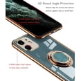thumbnail image 4 of Case for iPhone 11 Case 6.1" Slim Thin Ring Stand Holder Silicone Phone Cases Soft Flexible TPU Electroplated Frame Shock-Absorption Protective Bumper Cover for iPhone 11 - Gray, 4 of 18