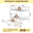 thumbnail image 4 of SESSLIFE Twin Over Twin Bunk Bed with Trundle, Wood Convertible Bunk Bed Frame with Guardrails and Ladder, No Box Spring Needed, Space-Saving Bunk Bed for Bedroom, Dorm, Guest Room, White, 4 of 9