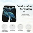 thumbnail image 5 of Sigee Ocean Turtle Print Mens Swim Trunks with Compression Liner Quick Dry Swim Stretch Beach Shorts with Pockets,S-3XL, 5 of 7