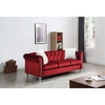 thumbnail image 4 of Raisa 83 in. Burgundy Velvet 3-Seater Sofa with 2-Throw Pillow, 4 of 4