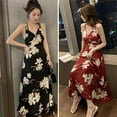 thumbnail image 7 of Women's Sexy Deep V Neck Backless Floral Print Maxi Party Dress, 7 of 7