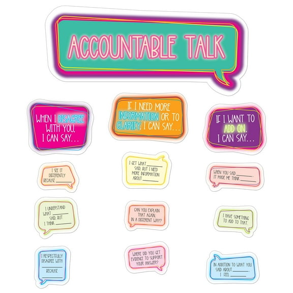 Carson Dellosa Accountable Talk Bulletin Board Set (31 pieces) Grade 2-8