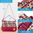 thumbnail image 2 of Moclever Water Resistant Mosaic Oxford Large Diaper Bag with Changing Pad, Multicolor, 5 Piece, 2 of 8