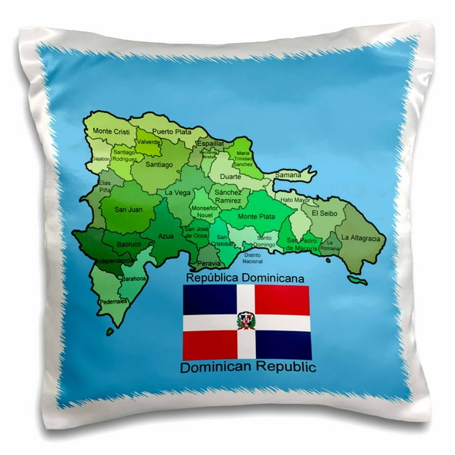Flag and Map of the Dominican Republic with all the provinces