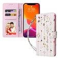 thumbnail image 2 of Dteck for iPhone 12 Pro 6.1" 2020 Flip Wallet Case, PU Leather Anti-Drop Case with Card Slot & Kickstand Shockproof Protective Case for iPhone 12 Pro Ladies Girls Women, Pink, 2 of 8