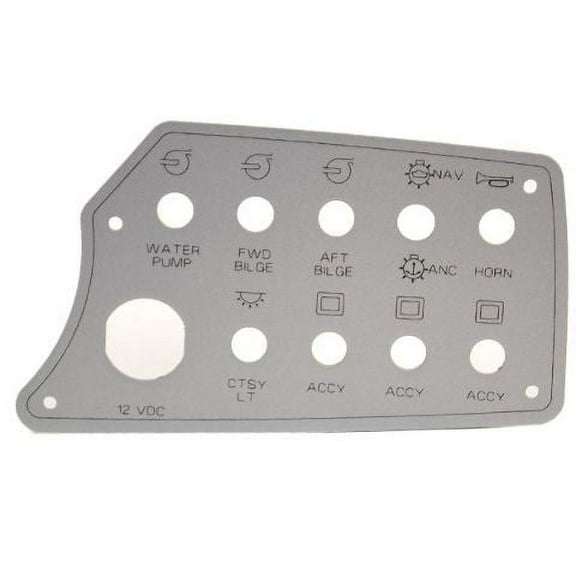 Bayliner 1943066 Aluminum 7 3/4 x 4 1/2 Inch Blank Boat Control Panel Plate Face