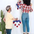 thumbnail image 6 of Hovilon Independence Day Wreath - USA Patriotic Heart Star Wall Decor, Red White Blue Pom Pom Door Hanging, 4th of July Memorial Day Party Centerpiece, American Flag Inspired Home Ornament, 6 of 7