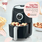 Rise By Dash Compact Air Fryer Oven with Temp Control Non-Stick Basket, Recipe + Auto Shut off, 2 Quart - Black