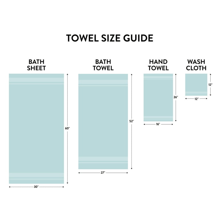 Mainstays 100 Cotton Hand Towel Super Soft and highly absorbent Basic Solid Premium Hand Towel for Bathroom Hotels Spa and Gym Aqua