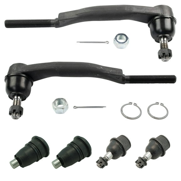 TRQ 6 pc Front Upper/Lower Ball Joints & Outer Tie Rod Ends Set for Chevy GMC PSA58693 Fits select: 2002-2009 CHEVROLET TRAILBLAZER, 2002-2009 GMC ENVOY
