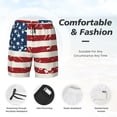 thumbnail image 3 of Rateoe Vintage American Flag Pattern Men’s Swim Shorts with Compression Liner – Double-Layered Quick-Dry Swimwear, Comfortable & Stretchy Beach Shorts-Small, 3 of 6
