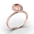 thumbnail image 3 of Bridal Ring Set Art Deco 2.25 Carat Oval Cut Morganite And Diamond Moissanite Engagement Ring, Wedding Ring in 925 Sterling Silver With 18k Rose Gold Plating, Promise Ring, Anniversary Gift, 3 of 3