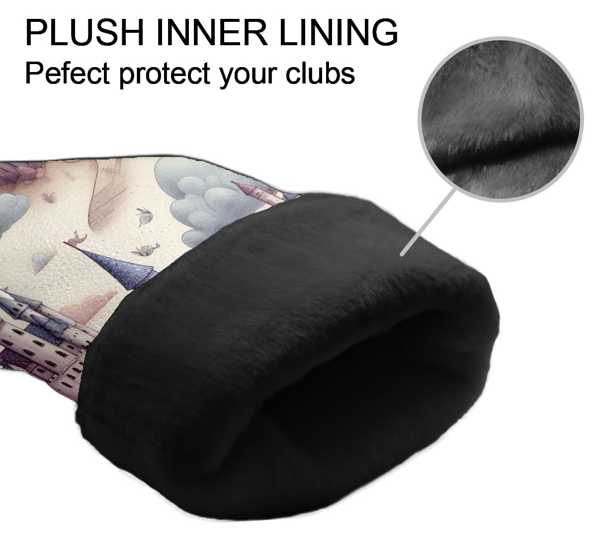 Golf Club Covers, LightGrayCastle Premium PU Leather Driver Hybrid Putter Head Covers with Velvet Lining, Waterproof Golf Gifts for Men Women
