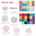 thumbnail image 4 of 5572Pcs 24 Color Glass Beads Bracelets Kit 14 Color Acrylic  Beads with Bracelet Rope  Colorful Letter Beads Heart Beads DIY Beads Bracelet Making Kit for Kids Bracelet Earrings, 4 of 10