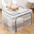 thumbnail image 2 of Folding Large Capacity Waterproof Cotton Quilt Storage Bag Moving Clothes Storage Bags, 2 of 7