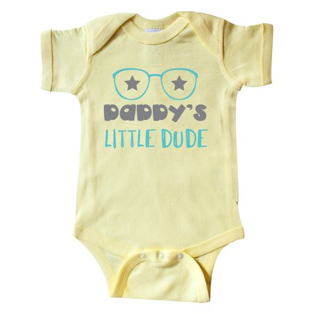

Inktastic Daddy s Little Dude Glasses Stars - Blue Gray Gift Baby Boy Bodysuit