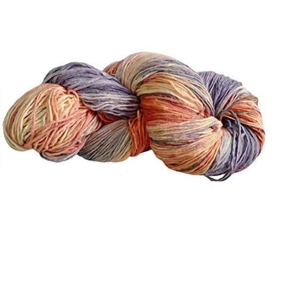 Knitsilk Silk Roving Worsted Weight Yarn - 100% Recycled & Hand-Dyed Mulberry Silk - Luxurious and Versatile for Knitting, Felting, and Crafting.(100 gm-225 Yards Ibiza)
