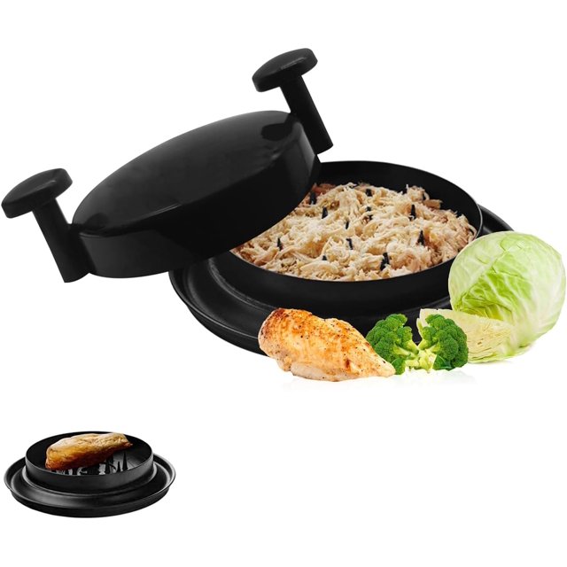 Chicken Shredder, Meat Shredder Meat Shredding Tool with Handles and Non-Skid Base Mat, Pork Shredder Suitable for Pulled Pork Red Beef Chicken (Black)