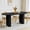 Black, variant on 70.8 Inch Dining Table for Rustic Farmhouse, Oval Kitchen Dining Room Table with Wooden Base for Meeting Room Reception Room (Walnut)