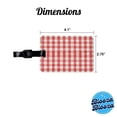 thumbnail image 3 of Red White Gingham Watercolor Faux Leather Travel Luggage Tag, 3 of 7
