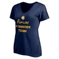 thumbnail image 2 of Women's Navy Notre Dame Fighting Irish Play Like A Champion Today Shamrock V-Neck T-Shirt, 2 of 3