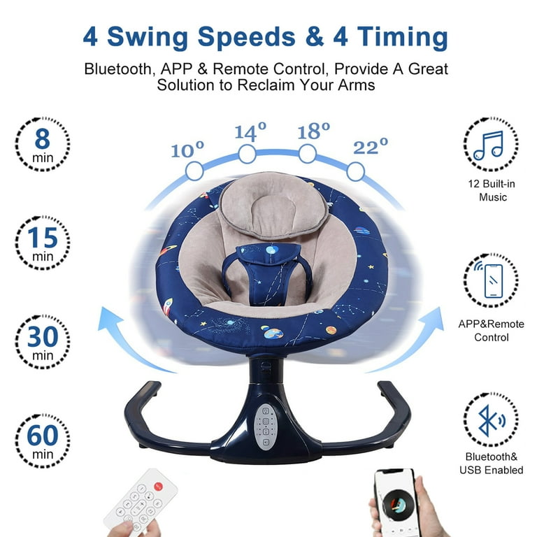 HAOUUCYIN Baby Swing for Infants Newborn Electric Swing Chair