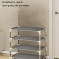 thumbnail image 4 of AuroraX 3 Tier Shoe Rack with Curtain Cover Small Cabinet Closed Stylish Shoe Rack Organizer Space-Saving Sturdy Gray Free Standing Corner Shoe Storage Organizer for Closet,Entryway,Door, 4 of 6