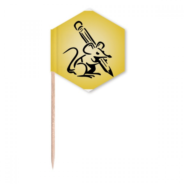 Mouse Clever Writing Outline Exquisite Toothpick Flags Cupcake Picks Party Celebration
