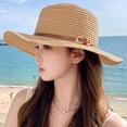 thumbnail image 2 of SikaFu New Straw Hat Girl Summer Flat -Ding Ding Ribbon Grand Hat Grass Cao Cao Cao Cao Cao Cao Cao Cao Cao Cao Cao Cao Cao Cao Cao Beach Hat Advanced Hat, 2 of 6