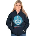 thumbnail image 4 of Classic Video Game Pixelated Mega Man Unisex Plus Size Zip Hoodie Brisco Brands 2X, 4 of 5
