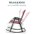 thumbnail image 4 of Best Choice Products Folding Outdoor Zero Gravity Rocking Lounge Chair w/ Headrest Pillow - Pink, 4 of 8