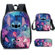 thumbnail image 4 of Disney-Mochila de dibujos animados Lilo & Stitch, bolso de hombro, estuche de lápices, Mochila escolar de Anime, bolso cruzado, caja de papelería, regalo, 4 of 5