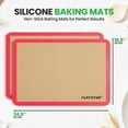 thumbnail image 2 of Nutrichef Silicone Baking Mats - 2 Non-stick Food-Grade Silicone Mats - Perfect for Full Baking Pans 24.4 x 16.5 IN - Oven-safe Up to 480 Degrees F - Suitable for Ovens, Freezers, & Dishwashers - Red, 2 of 4
