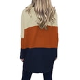 thumbnail image 3 of Seyurigaoka Women Solid/Contrast Color Sweater Bat Sleeve Irregular Hem Pullover, 3 of 4