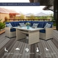 thumbnail image 4 of Amelia 3-Piece Outdoor Conversation Set with Deep Seating Sectional and Chow Table in Navy, 4 of 9