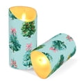 thumbnail image 3 of Watercolor Christmas Trees Colorful Bows Flickering Flameless Candles with Remote Timer Battery Operated LED Tealight Set of 2 S, 3 of 8