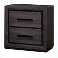 thumbnail image 4 of Gray 2-Drawer Contemporary Nightstand with Black Trim Paper Veneer, 4 of 8