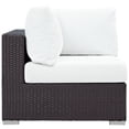 thumbnail image 2 of Modway Convene Aluminum and Rattan Outdoor Patio Corner in Espresso/White, 2 of 3