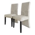 thumbnail image 2 of Castle Place Corduroy Contemporary Wooden Dining Chairs, Cream, Set of 2, 2 of 11
