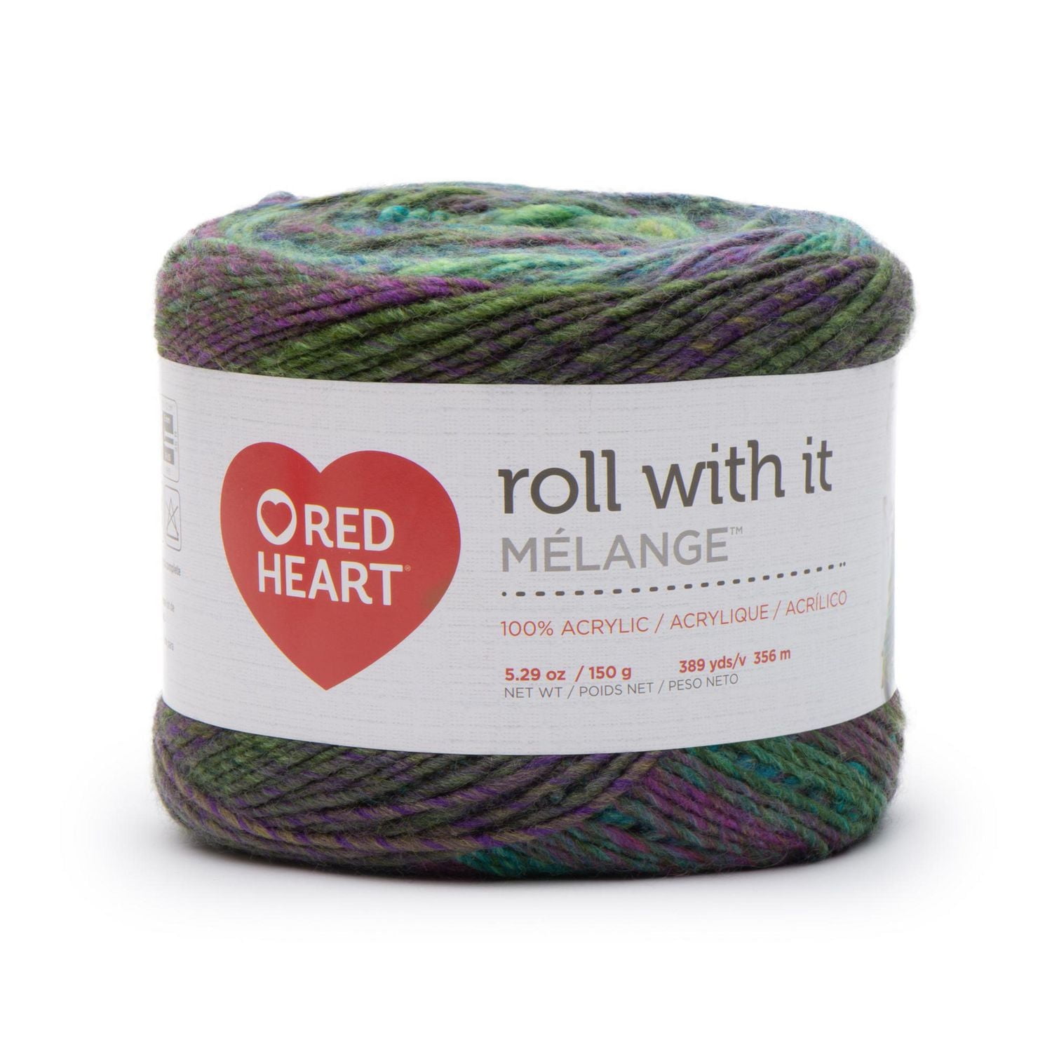 Red Heart® Roll with it melange™ #4 Worsted (Medium) Acrylic Yarn, 5.29oz/150g 389 Yards