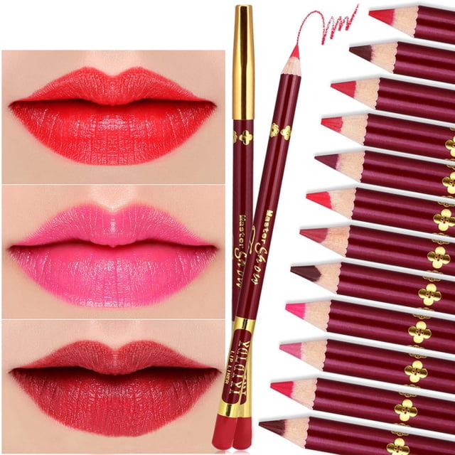 Lápiz delineador de labios de terciopelo mate para mujer | Lápiz labial resistente al agua de larga duración | Aplicación suave y lisa | 1 Pieza | 16,5 mm de longitud | Esenciales para el maquillaje