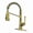 Brushed Gold, variant on AUKTOPT Brushed Nickel Pull Down Kitchen Faucet, 3-Function Sprayer with Auto Reset, 360° Swivel, Single Handle, 1 or 3 Hole Installation, for Kitchen, RV, Laundry, Outdoor