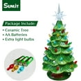 thumbnail image 2 of Sunlit 13'' Ceramic Christmas Tree Tabletop Christmas Decoration, Green, AA Battery Included, 2 of 6