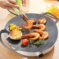 thumbnail image 4 of Griddle Grill, Grill Griddle, 9.4 in Round, Griddle Stone, Korean Bbq Grill Pan, Portable Camping Grill, Outdoor Cooking, Black, Dual Handles, 1 Pc, 4 of 7