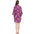 thumbnail image 3 of Floral Cotton Robe, Bridesmaid, Bride, Wedding by Modern Celebrations (Purple), 3 of 3
