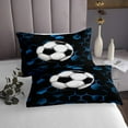 thumbnail image 3 of Erosebridal Football Coverlet Set King,Geometric Hexagon Bedding Set,Sport Decor,3-Piece, 3 of 5
