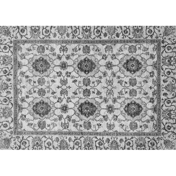 Ahgly Company Indoor Rectangle Abstract Gray Modern Area Rugs, 4' x 6'